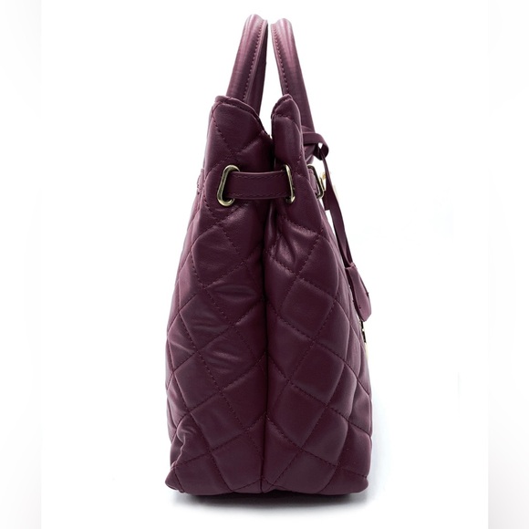 Badgley Mischka Large Quilted Tote with Front Lock new - Picture 3 of 5